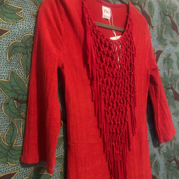 Zara size small red maxi dress.  NWT - Picture 2 of 6
